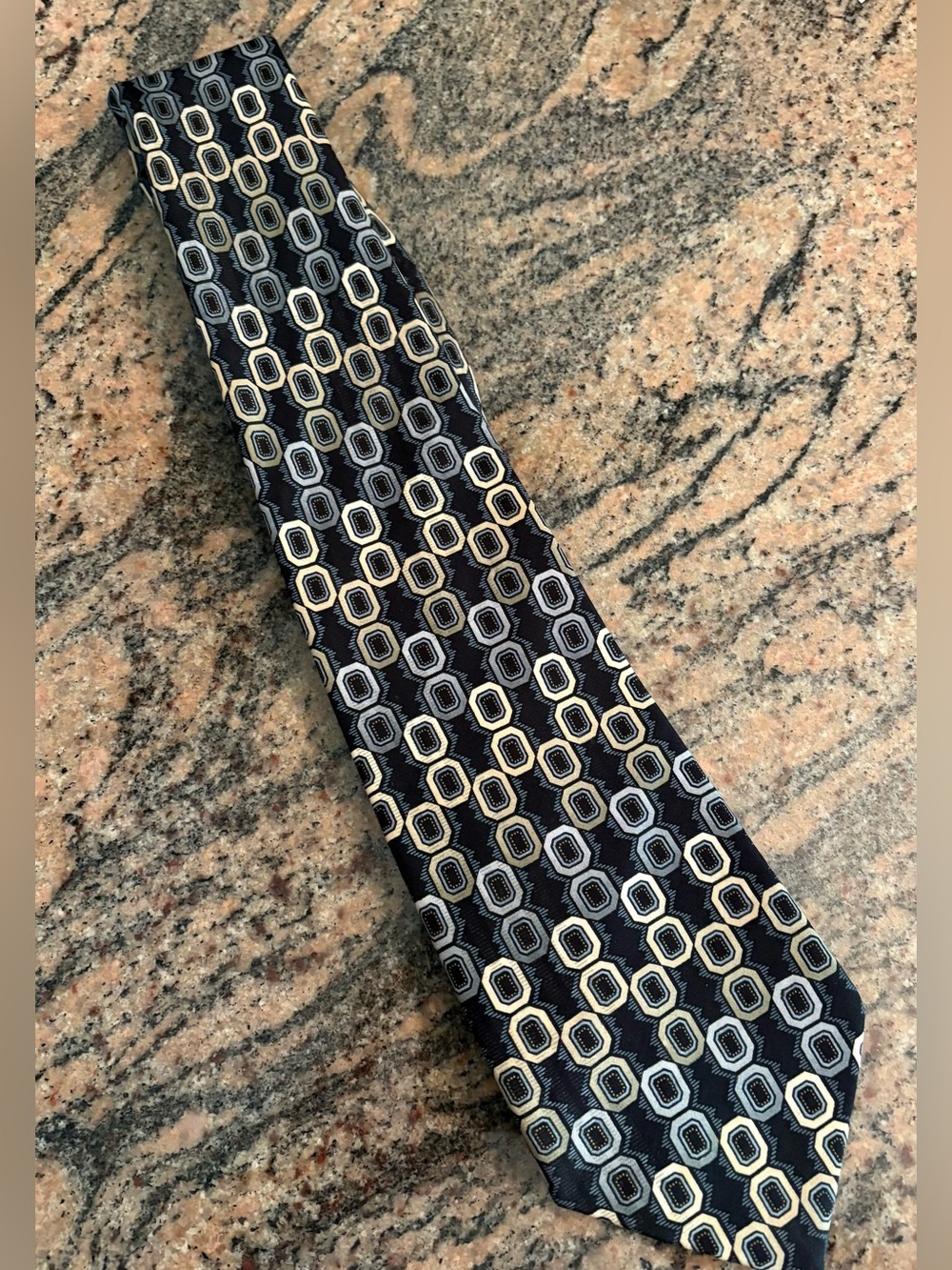 Carlos Devenezia 100% Silk Geometric Pattern Necktie